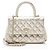 Gabrielle Sac Chanel Coco Top Handle Medium Flap Bag en veau vieilli métallisé Doré