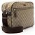 Borsa Messenger Gucci GG Supreme con zip frontale Marrone Beige - vista 2