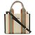Borsa Tote Burberry Icon Stripe Canvas Marrone Beige