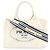 Borsa Tote/Borsa a Tracolla Prada Canapa Bianco Giallo Blu navy