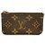 Louis Vuitton Monogram Pochette Clé Coin Case Braun