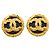 Orecchini a clip Chanel Coco Mark Circle Nero D'oro