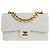 Chanel Classic Double Flap Quilted Lambskin Small Bianco