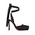 Décolleté Christian Louboutin Raso Nero con Lacci - vista 2