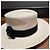 Cappello di paglia Chanel con nastro nero e Camelia Beige - vista 10