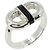 Hermès Hermes Maillon T62 Ring Black Silvery