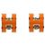 Hermès Hermes Pop H Ohrringe in Orange und Silver Silber
