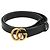 Cinturón de cuero Gucci Double G Negro Dorado