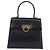 Borsa Salvatore Ferragamo Gancini in pelle Navy Gold Auth ka5976 D'oro Blu navy - vista 13