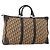 Borsa Boston Christian Dior Trotter Canvas Beige Gold Auth 197651 D'oro