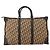Borsa Boston Christian Dior Trotter Canvas Beige Gold Auth 197651 D'oro - vista 13