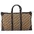 Borsa Boston Christian Dior Trotter Canvas Beige Gold Auth 197651 D'oro - vista 2