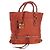 Chloé Chloe Paddington Tote Bag Leder Orange Gold Silber Auth 199949V Golden