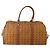 Borsa Boston MCM Logogram Vicetos PVC Pelle 2way Marrone Oro Auth 196410 D'oro - vista 2