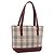 Borsa Tote BURBERRY Nova Check Canvas Beige Gold Auth 201953 D'oro