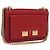 Borsa a tracolla con catena Salvatore Ferragamo in pelle rossa tono oro Auth 200367A Rosso