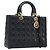 Borsa Christian Dior Lady Dior Canage in pelle d'agnello 2way Nero Oro Auth 199180M D'oro