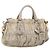 PRADA Geraffte Handtasche Nylon 2way Beige Gold Auth 201930 Golden