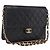 Borsa a tracolla CHANEL Matelasse Push Lock in pelle d'agnello nera e oro CC Auth am12544M Nero D'oro