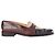 Autre Marque Mocassini Penny in pelle goffrata croc multicolor Collection Privèe Marrone