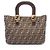 Borsa Fendi Zucca Marrone e Nera in Pelle e Tela Nero