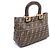 Borsa Fendi Zucca Marrone e Nera in Pelle e Tela Nero - vista 2