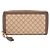 Cartera larga redonda Gucci Diamante Bamboo Castaño Beige
