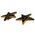 Orecchini Chanel Coco Mark Star Nero D'oro - vista 9