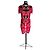 Alexander McQueen Sarah Burton Kleid Blumenprint Cut-Out Schwarz Weiß Rot
