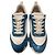 Baskets Hermès Bouncing en cuir de crocodile Blanc Bleu