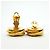 Orecchini a clip Chanel Blue and Gold D'oro - vista 3