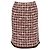 Falda Chanel de bouclé mixto a cuadros Rojo Oscuro Burdeos