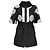 Robe Moncler en soie noire et blanche brodée fleurs
