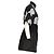 Robe Moncler en soie noire et blanche brodée fleurs - vue 2