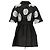 Robe Moncler en soie noire et blanche brodée fleurs - vue 3