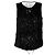 Top senza maniche Gucci in visone nero e pizzo