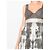 Abito midi Prada tie-dye in cotone e seta marrone e bianco - vista 3