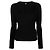 Top Versace in Viscosa Nera con Scollo a V e Maniche Lunghe Nero