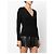 Top Versace in Viscosa Nera con Scollo a V e Maniche Lunghe Nero - vista 4