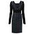 Vestido midi Versace em viscose preto e roxo com padrão geométrico