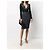 Vestido midi Versace em viscose preto e roxo com padrão geométrico - vista 4