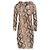 Blumarine Strickkleid aus Wolle mit Animal Print Beige - Ansicht 3