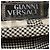 Pantaloncini Versace in lana pied-de-poule nero e beige - vista 4