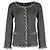 Chanel Bouclé Wolle Blazer Kariert Grau