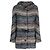 Abrigo Chanel de lana gris azul y negro Multicolor