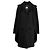 Abrigo Chanel de lana negro con estampado herringbone y capa