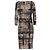 Robe midi Max Mara en soie mélange imprimée gris - vue 3