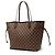 Borsa Tote Louis Vuitton Damier Ebene Neverfull MM Marrone - vista 2