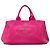 Borsa Tote Satchel Prada Canvas Canapa Logo Rosa