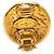 Gold Chanel CC Gold Plated Round Clip On Earrings Golden - view 3